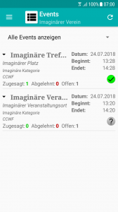 Smartphone - Eventliste